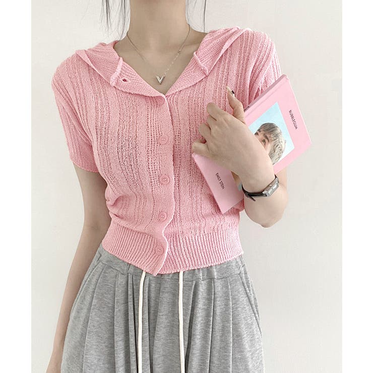 I ❤️ MATIN 半袖ニット ピンク レディース 半袖ニット (ピンク) -ファッション通販 FASHION WALKER