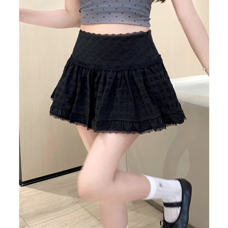 レースフレアミニスカート インナーパンツ付き スカパン | Riff | 詳細画像16 