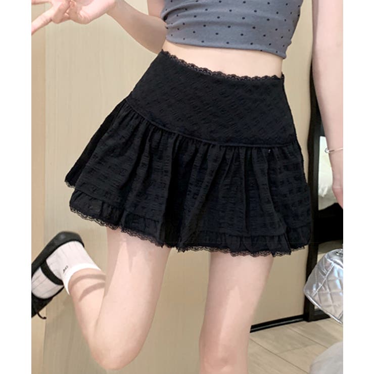 レースフレアミニスカート インナーパンツ付き スカパン | Riff | 詳細画像18 