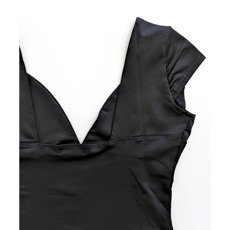 深Vネック半袖トップス ショート丈 クロップド丈 | Riff | 詳細画像17 