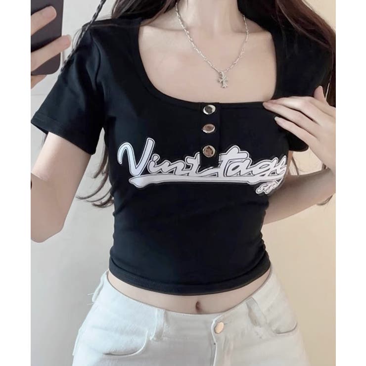 ヘンリーネックロゴプリントTシャツ 半袖 プリントT | Riff | 詳細画像10 