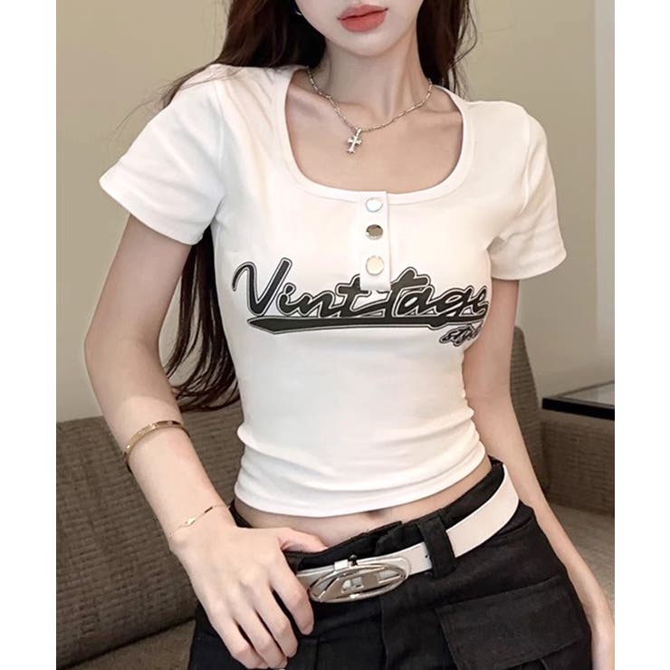 ヘンリーネックロゴプリントTシャツ 半袖 プリントT | Riff | 詳細画像11 