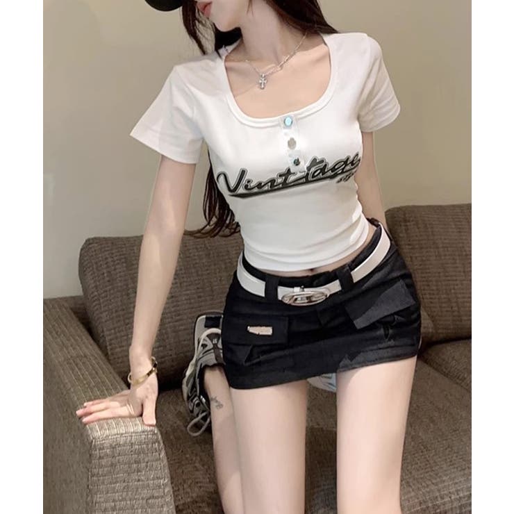 ヘンリーネックロゴプリントTシャツ 半袖 プリントT | Riff | 詳細画像16 