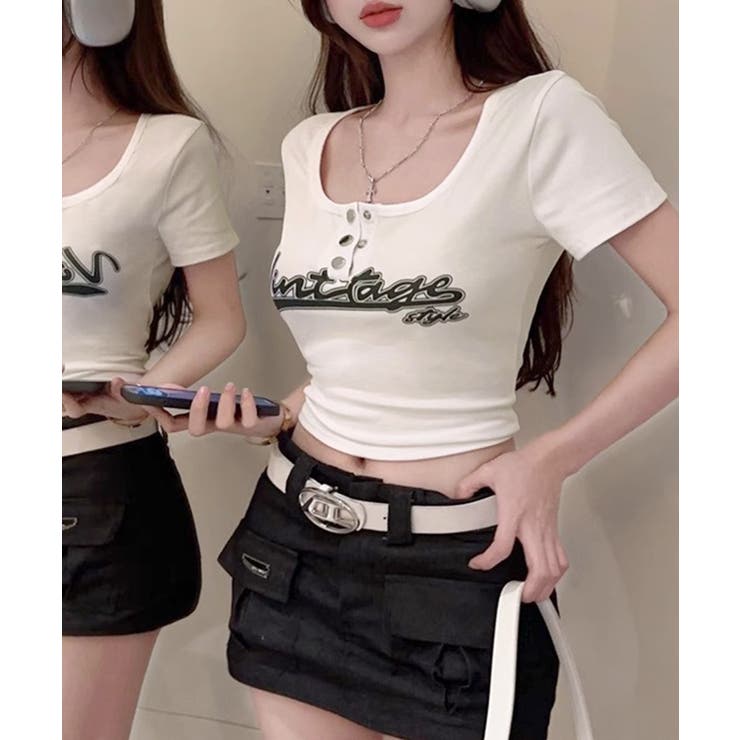 ヘンリーネックロゴプリントTシャツ 半袖 プリントT | Riff | 詳細画像18 