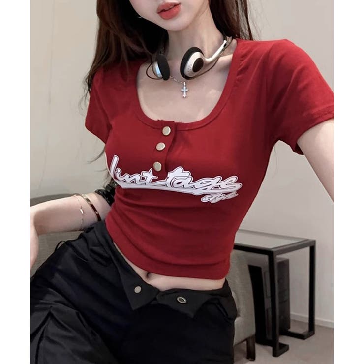 ヘンリーネックロゴプリントTシャツ 半袖 プリントT | Riff | 詳細画像21 