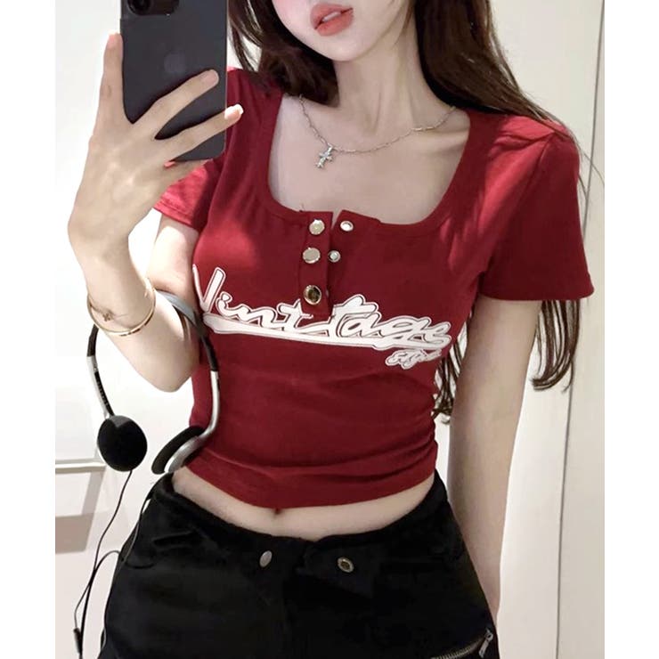 ヘンリーネックロゴプリントTシャツ 半袖 プリントT | Riff | 詳細画像23 