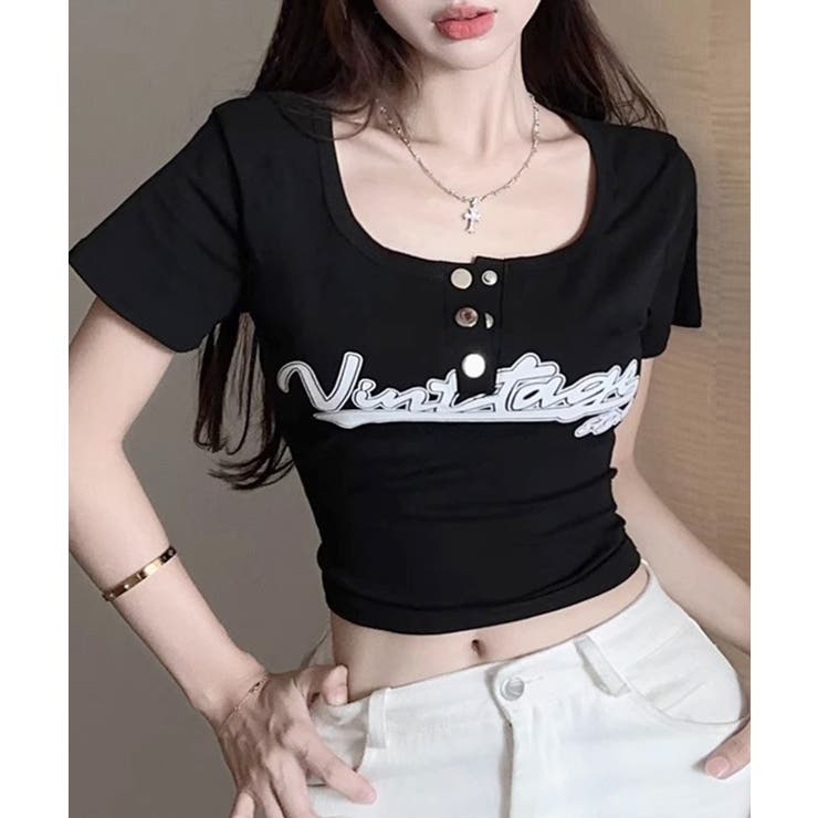 ヘンリーネックロゴプリントTシャツ 半袖 プリントT | Riff | 詳細画像6 