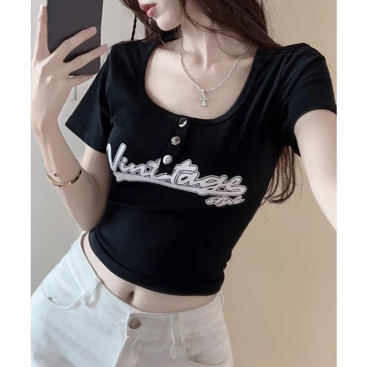 ヘンリーネックロゴプリントTシャツ 半袖 プリントT | Riff | 詳細画像9 