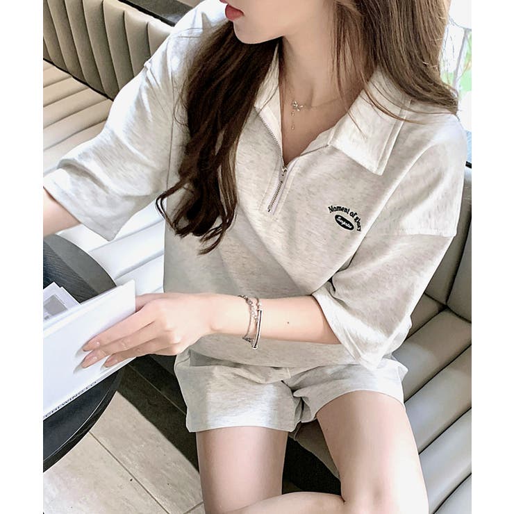 【新品未使用】NAAFY ゴルフウェアセット(ハーフジップシャツ＋ショートパンツ TopIsm ゴルフ ゴルフウェア レディース 上下セットアップ