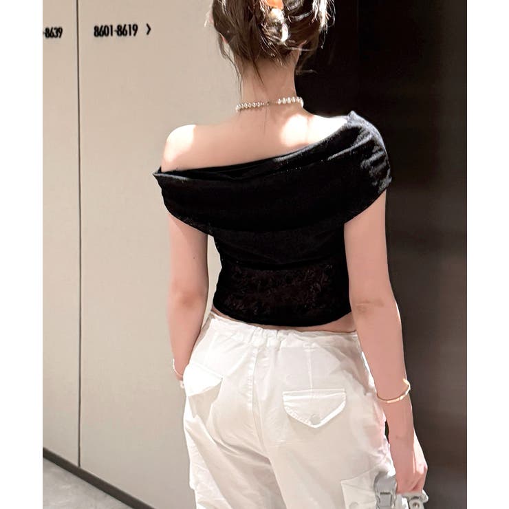 オフショルロゴレーストップス ワンショル ロゴプリント | Riff | 詳細画像15 