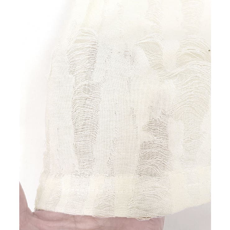 ワンショルダーバタフライ半袖Tシャツ ロゴプリント ワッペン | Riff | 詳細画像24 