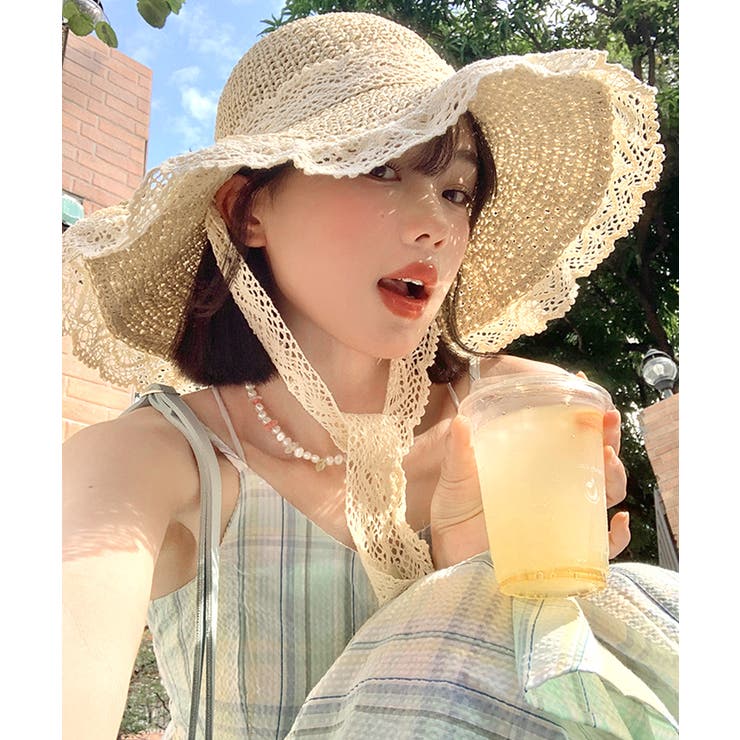 麦わら帽子 縁レース ストローハット | Riff | 詳細画像10 