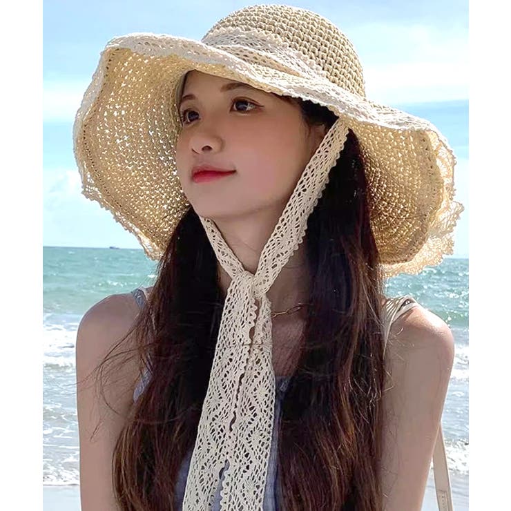 麦わら帽子 縁レース ストローハット | Riff | 詳細画像6 