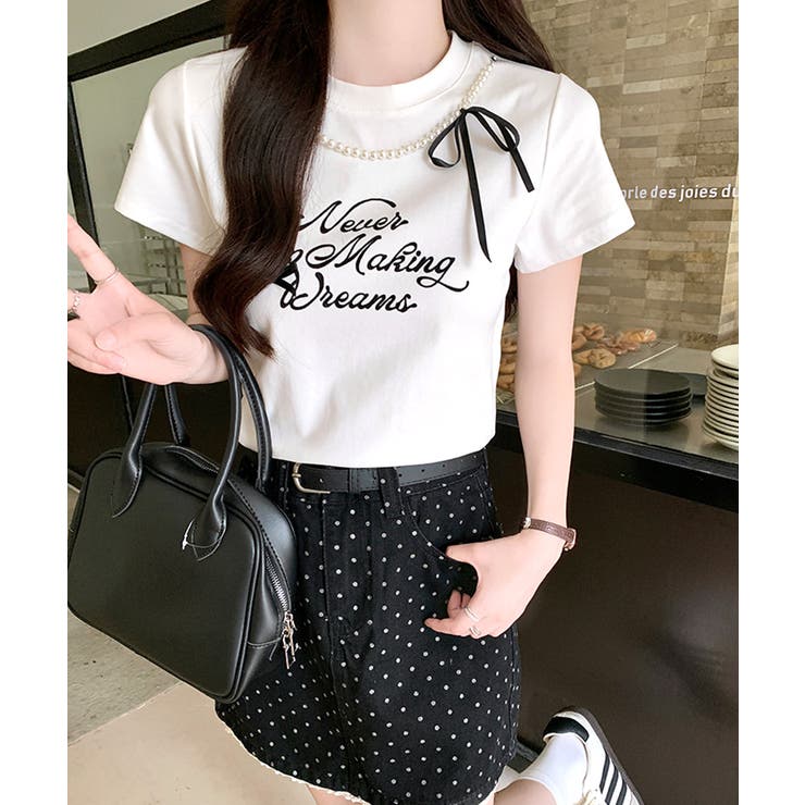 【完売必至★大人かわいい】CHANEL 半袖Tシャツ リボン パール パール CHANEL(シャネル) トップス(レディース) - 海外通販のBUYMA