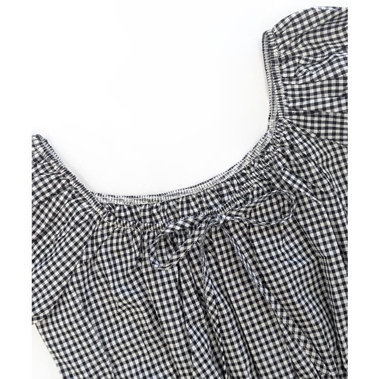 オフショルシャーリング半袖トップス パフスリーブ リボン | Riff | 詳細画像29 