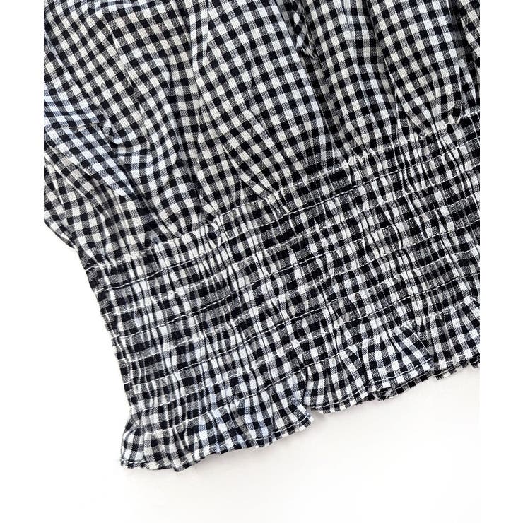 オフショルシャーリング半袖トップス パフスリーブ リボン | Riff | 詳細画像31 