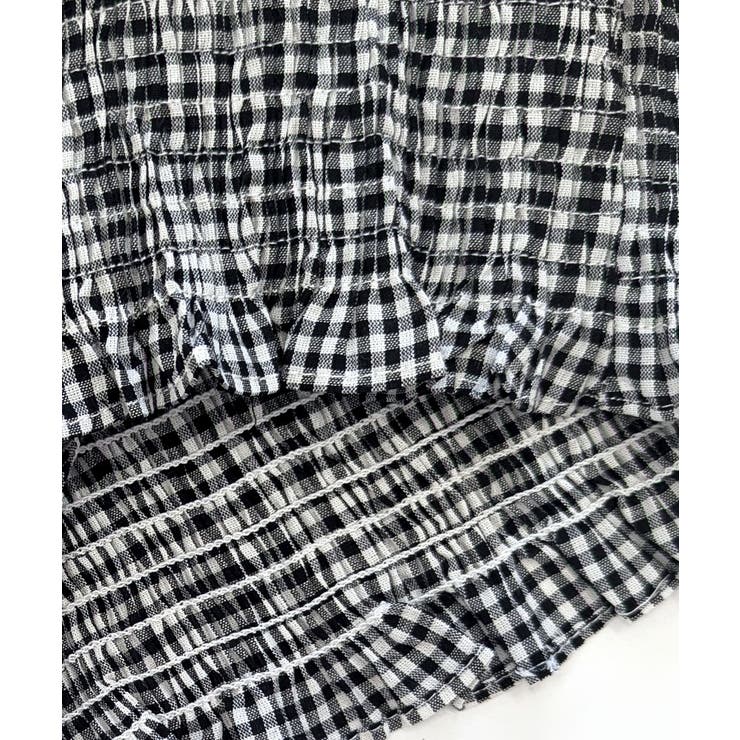 オフショルシャーリング半袖トップス パフスリーブ リボン | Riff | 詳細画像32 