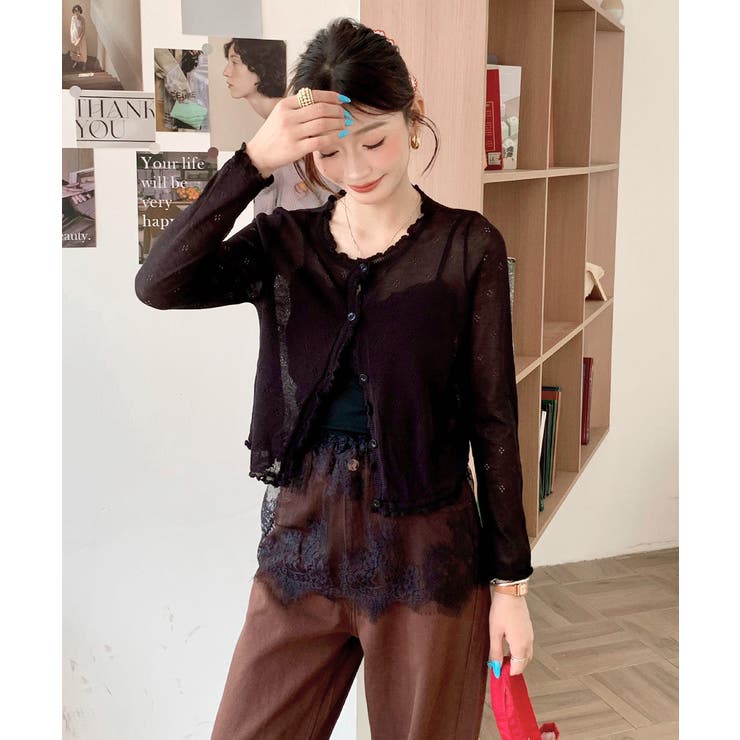 裾レースキャミソール パッド付 カップ付き[品番：NETW0002338