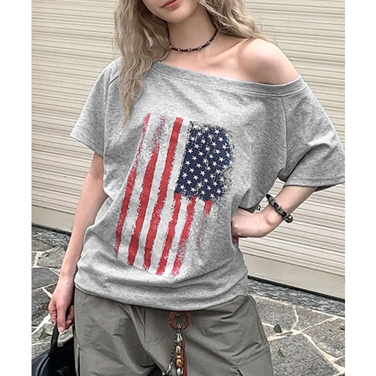 星条旗Tシャツ プリントT ロゴ | Riff | 詳細画像2 