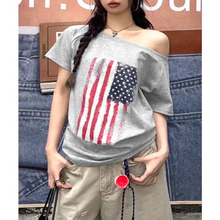 星条旗Tシャツ プリントT ロゴ | Riff | 詳細画像3 