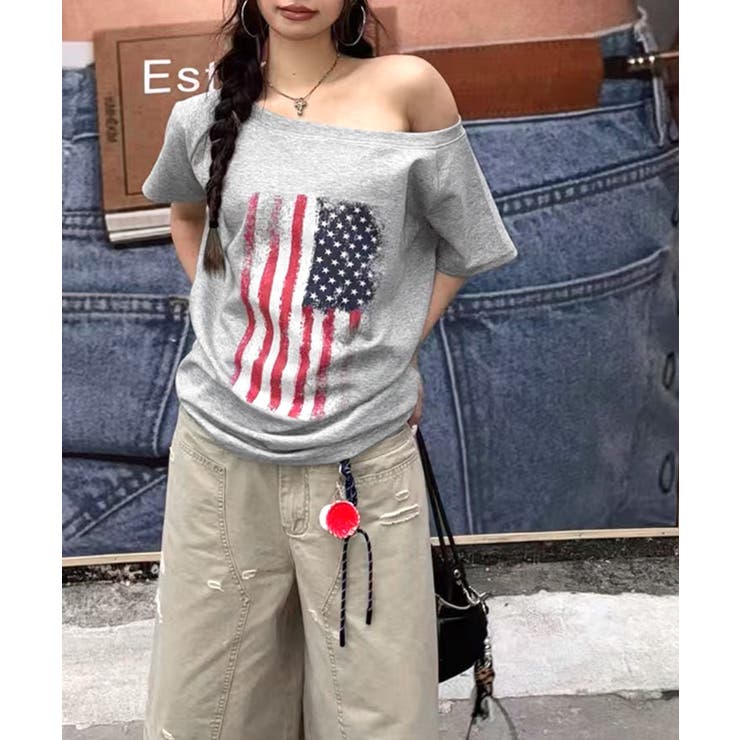 星条旗Tシャツ プリントT ロゴ | Riff | 詳細画像4 