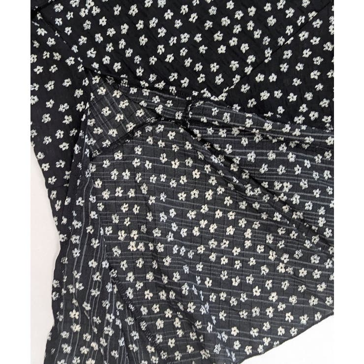 花柄サイドスリットフレアロングスカート ウエストゴム ティアードスカート | Riff | 詳細画像31 