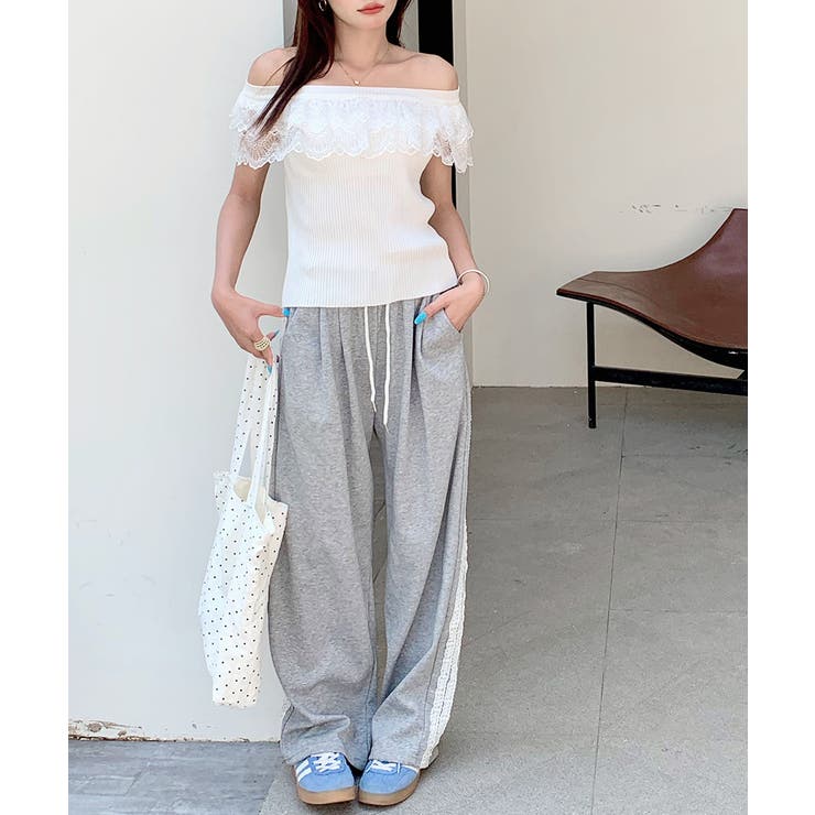 オフショルレースフリルトップス 2WAY フレンチスリーブ | Riff | 詳細画像10 