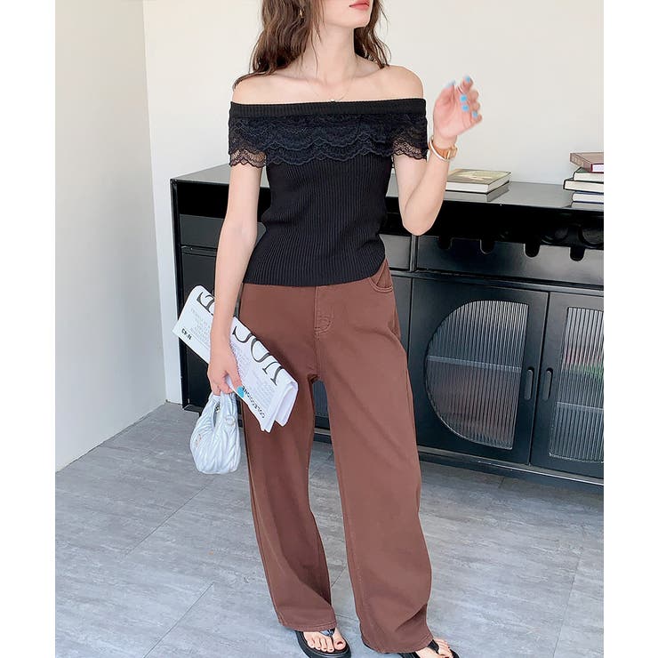 オフショルレースフリルトップス 2WAY フレンチスリーブ | Riff | 詳細画像26 