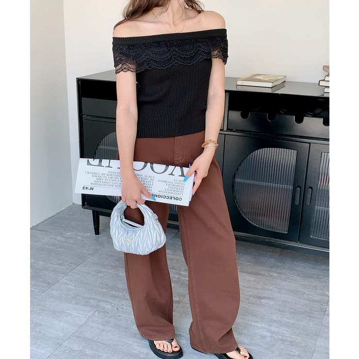 オフショルレースフリルトップス 2WAY フレンチスリーブ | Riff | 詳細画像30 