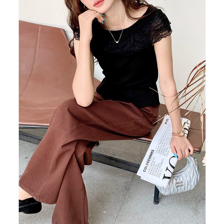 オフショルレースフリルトップス 2WAY フレンチスリーブ | Riff | 詳細画像40 