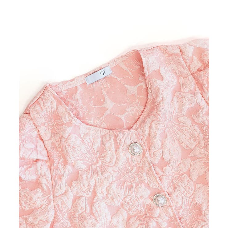 バックオープン花柄エンボスミニワンピース ウエスト見せ ジャガード | Riff | 詳細画像26 