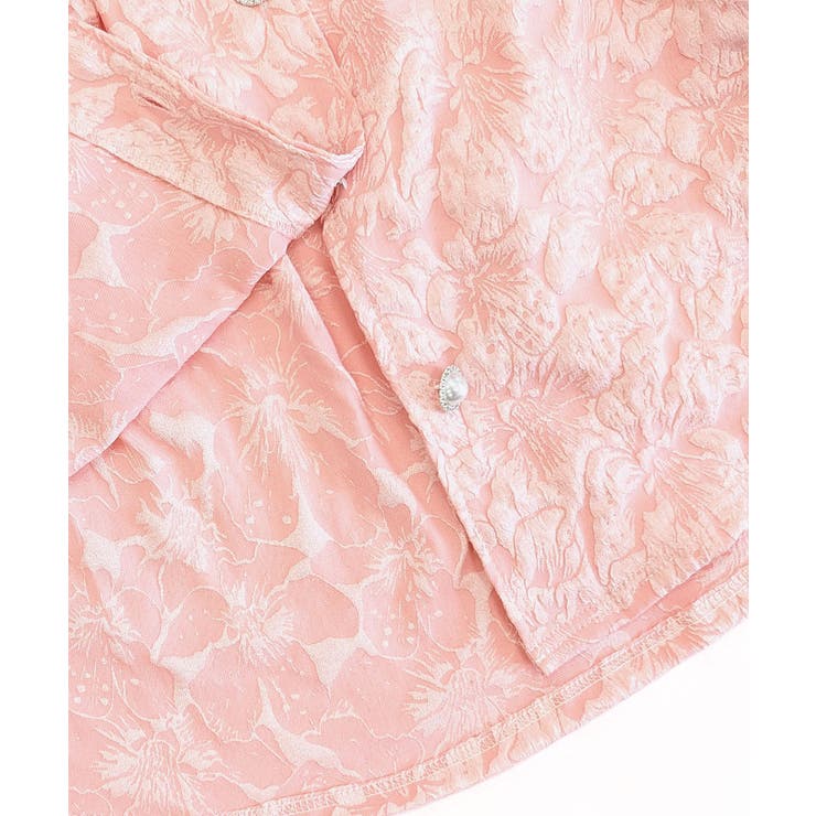 バックオープン花柄エンボスミニワンピース ウエスト見せ ジャガード | Riff | 詳細画像29 