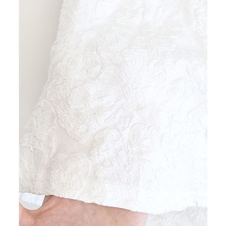 バックオープン花柄エンボスミニワンピース ウエスト見せ ジャガード | Riff | 詳細画像31 