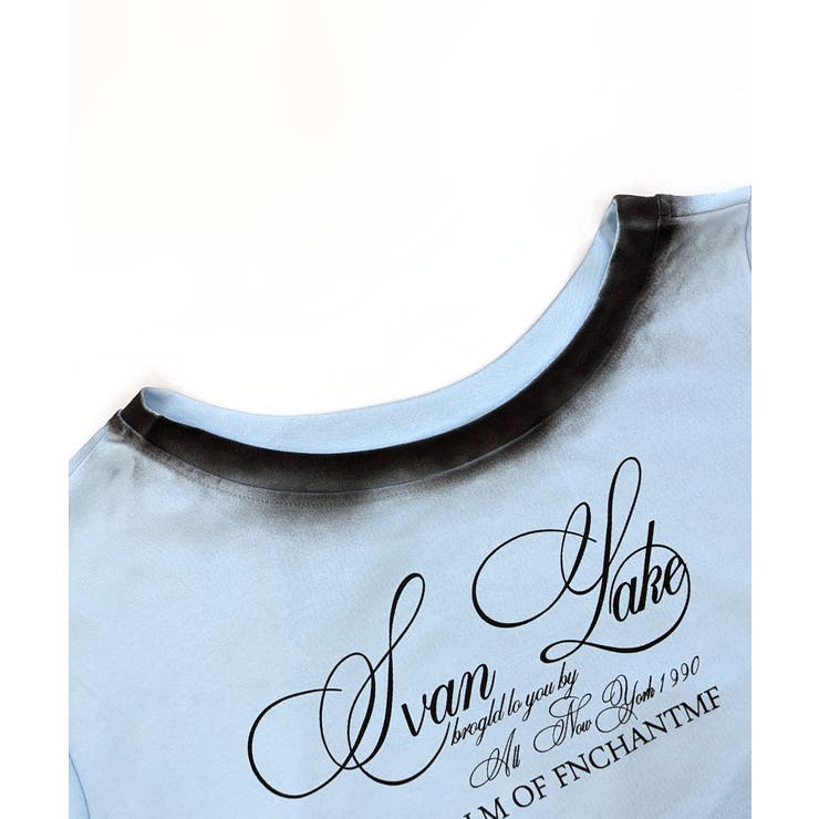 スプレー加工裾ドロストロゴプリントTシャツ ワンショル 英字プリント | Riff | 詳細画像25 