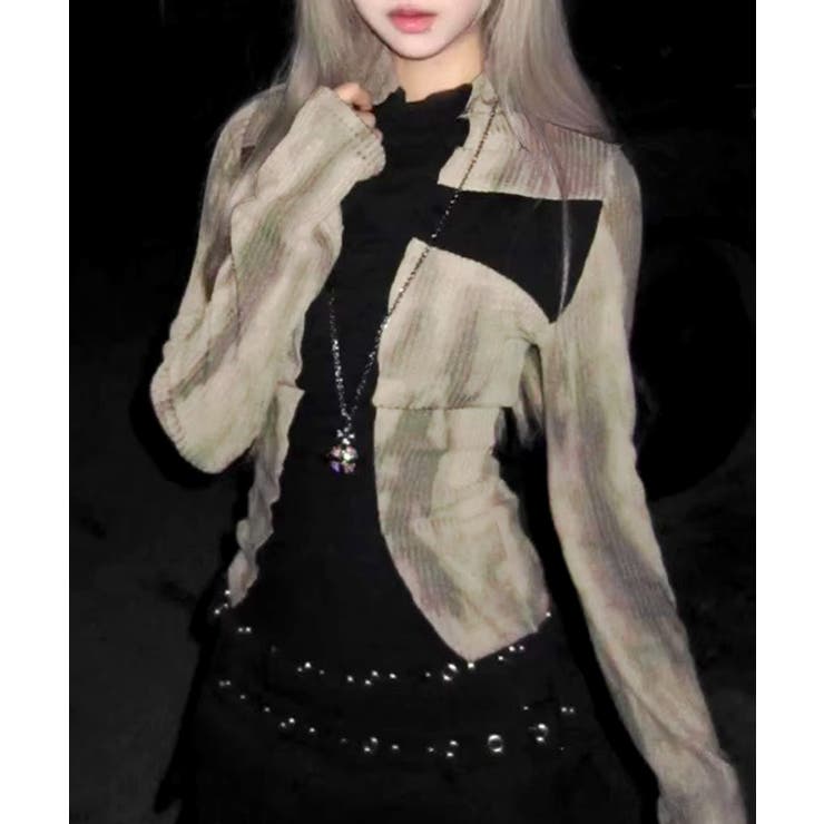 クロス切り替えロングTシャツ ロンT タイダイ | Riff | 詳細画像4 