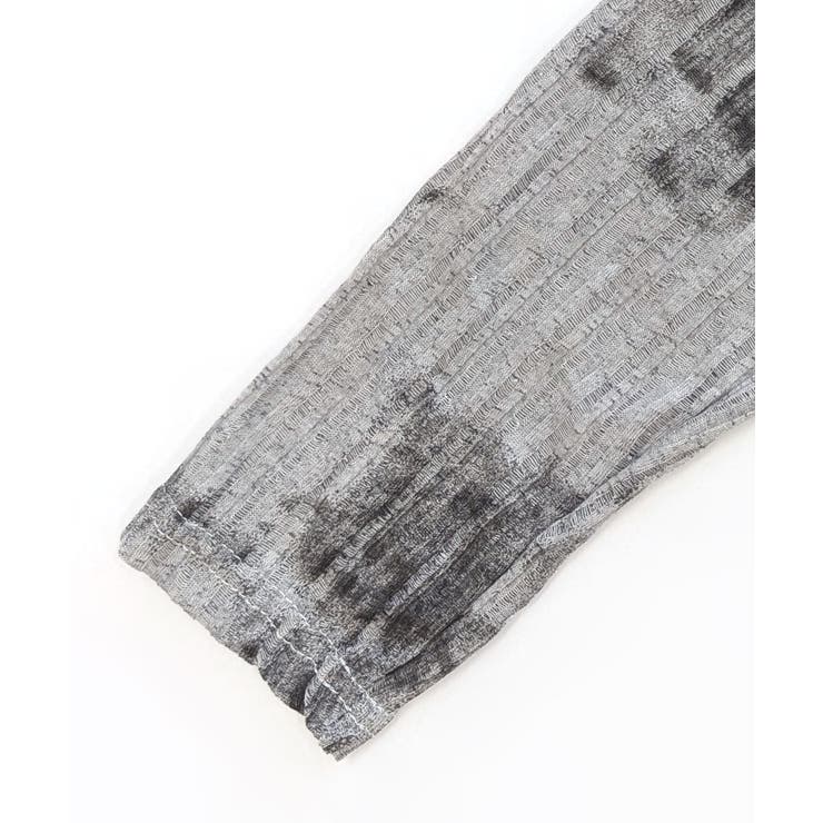 サイドシャーリングクロス柄長袖トップス 肩ベルト付き ロンT | Riff | 詳細画像21 