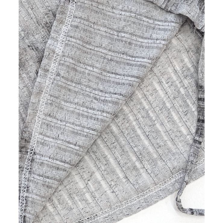 サイドシャーリングクロス柄長袖トップス 肩ベルト付き ロンT | Riff | 詳細画像24 