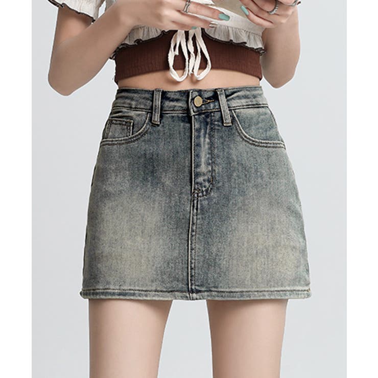 ダークブルー | デニムミニスカート インナーパンツ付き スカパン | Riff