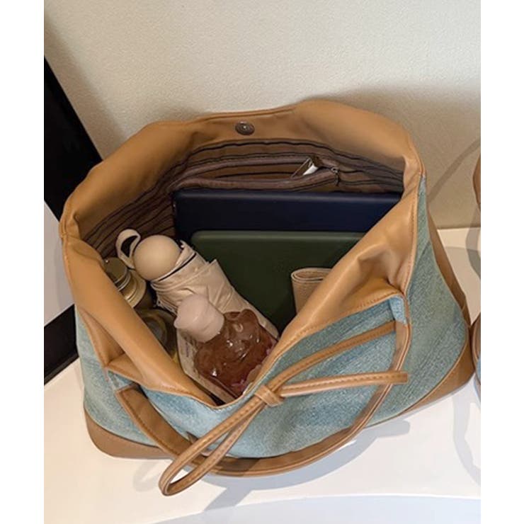 異素材切り替えトートバッグ リボン ハンドバッグ | Riff | 詳細画像15 