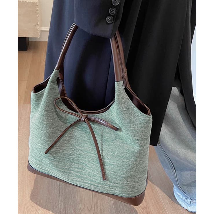 異素材切り替えトートバッグ リボン ハンドバッグ | Riff | 詳細画像17 