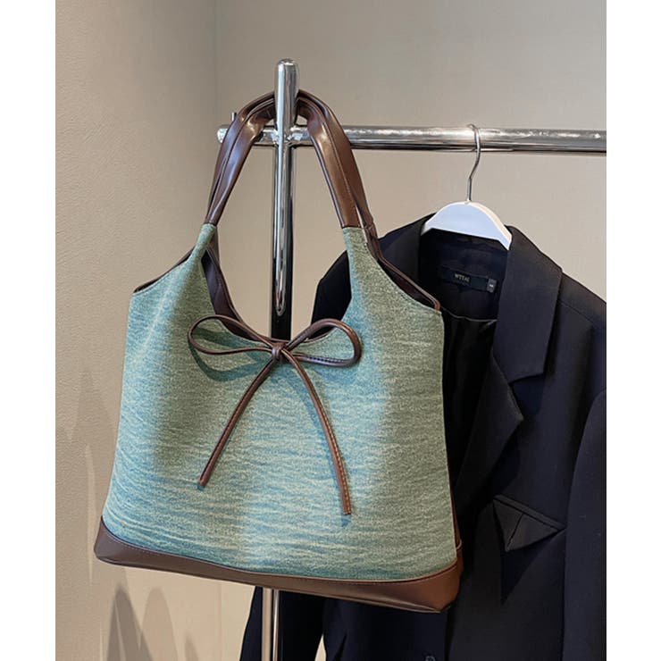 異素材切り替えトートバッグ リボン ハンドバッグ | Riff | 詳細画像19 