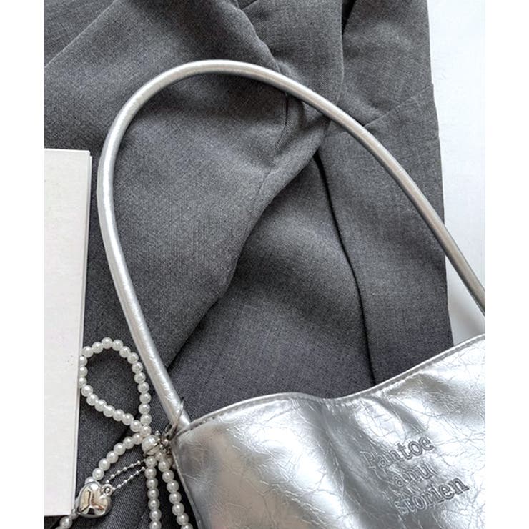 パールリボンチャーム付きショルダーバッグ トートバッグ ハンドバッグ | Riff | 詳細画像11 