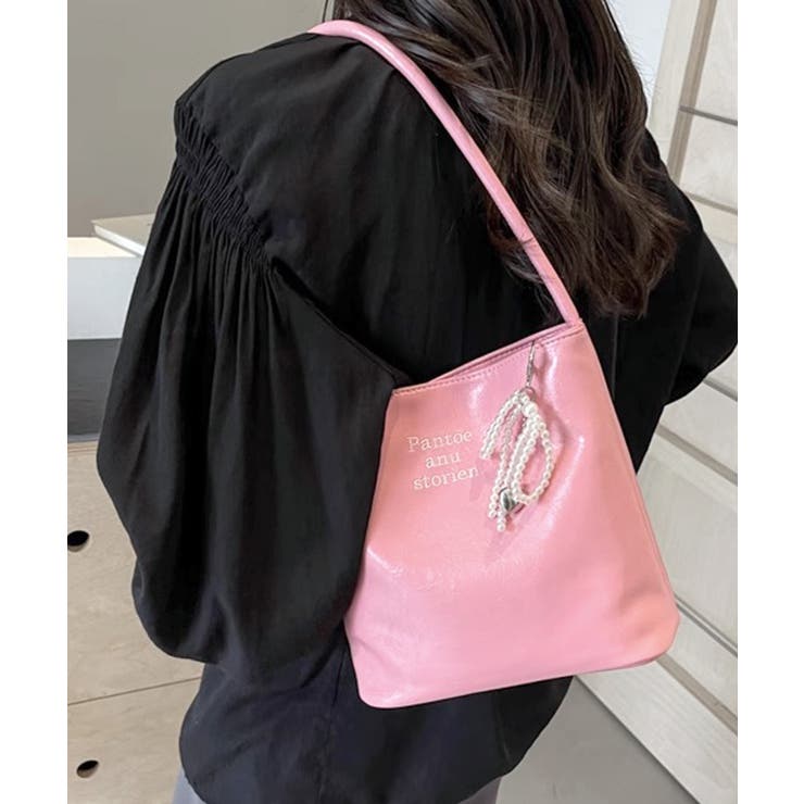 パールリボンチャーム付きショルダーバッグ トートバッグ ハンドバッグ | Riff | 詳細画像15 