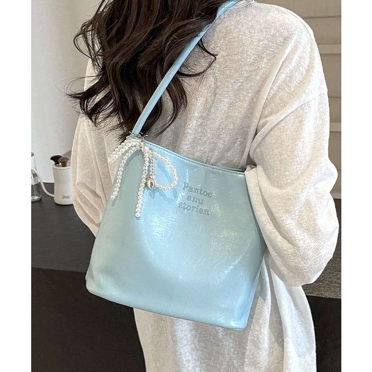 パールリボンチャーム付きショルダーバッグ トートバッグ ハンドバッグ | Riff | 詳細画像19 