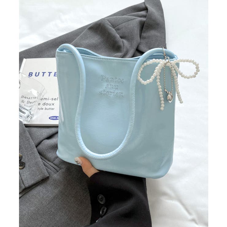 パールリボンチャーム付きショルダーバッグ トートバッグ ハンドバッグ | Riff | 詳細画像21 