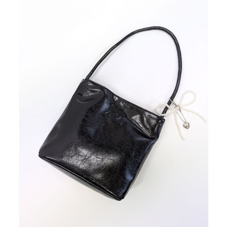 パールリボンチャーム付きショルダーバッグ トートバッグ ハンドバッグ | Riff | 詳細画像22 