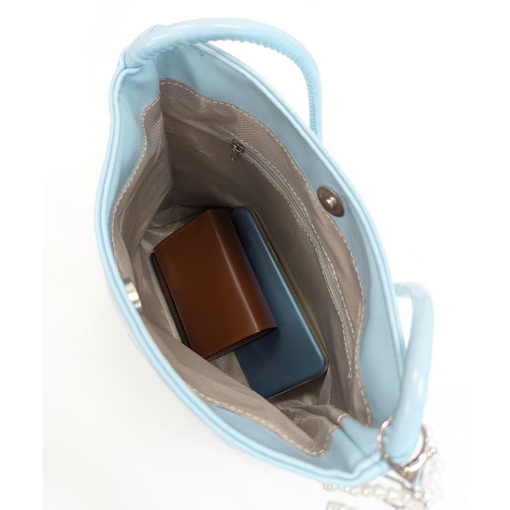 パールリボンチャーム付きショルダーバッグ トートバッグ ハンドバッグ | Riff | 詳細画像32 