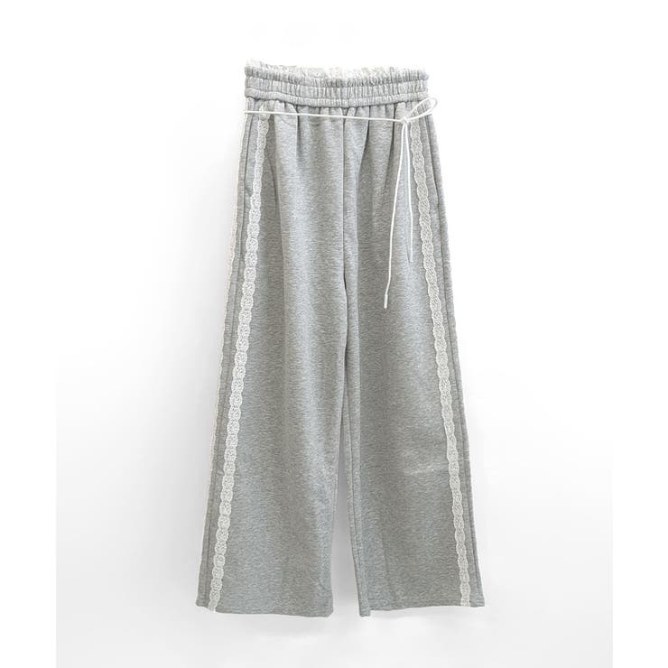 ウエストサイドレースワイドパンツ サイド刺繍 イージーパンツ | Riff | 詳細画像20 