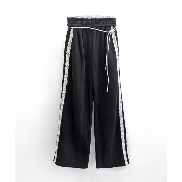 ウエストサイドレースワイドパンツ サイド刺繍 イージーパンツ | Riff | 詳細画像21 
