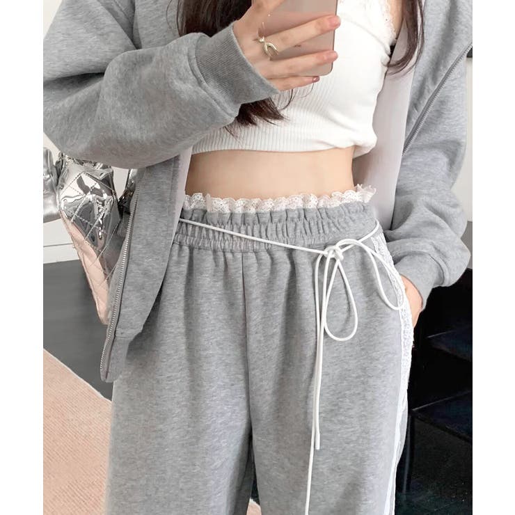 ウエストサイドレースワイドパンツ サイド刺繍 イージーパンツ | Riff | 詳細画像6 
